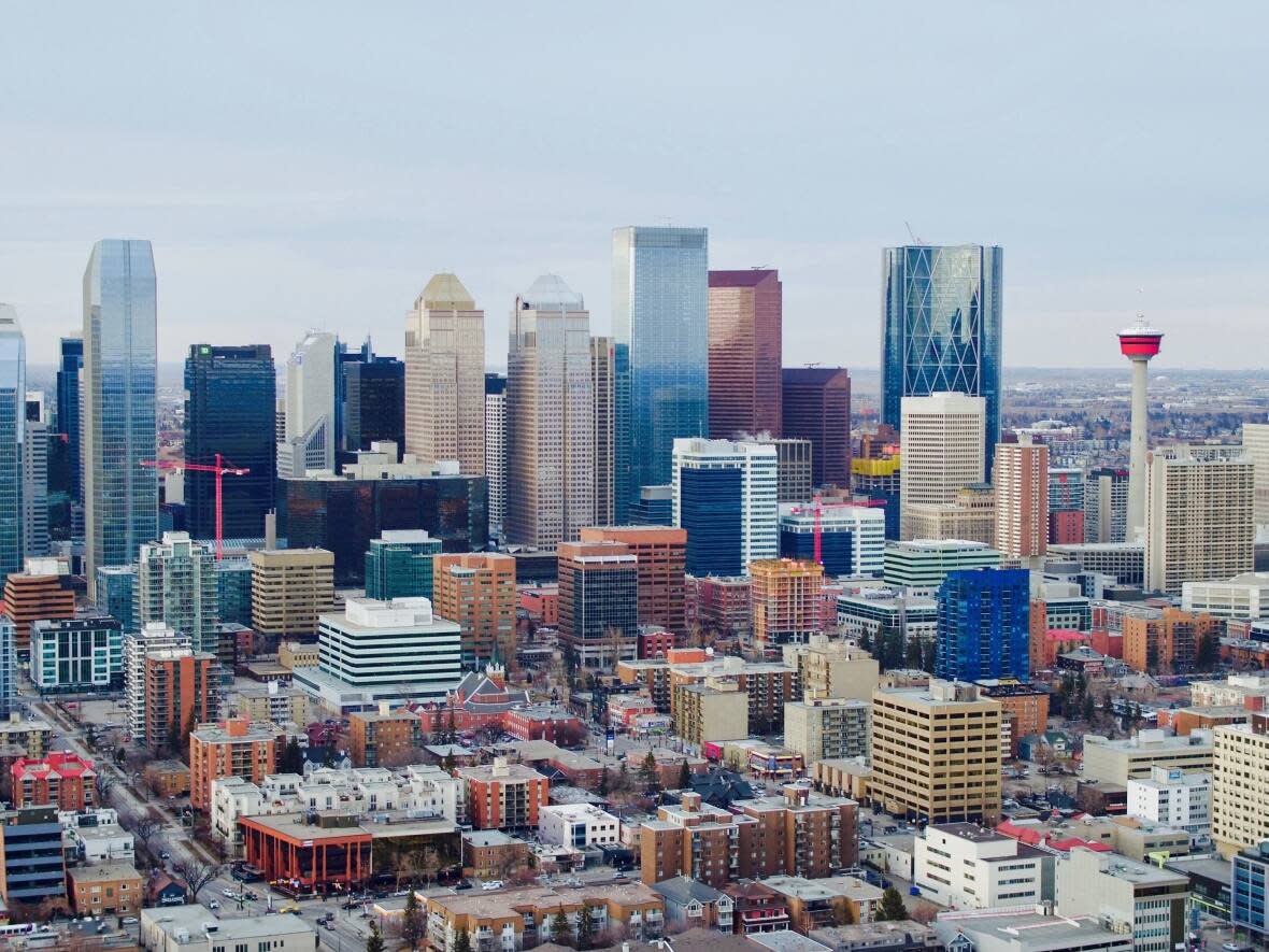 A view of downtown Calgary from the south.  (Ed Middleton/CBC - image credit)
