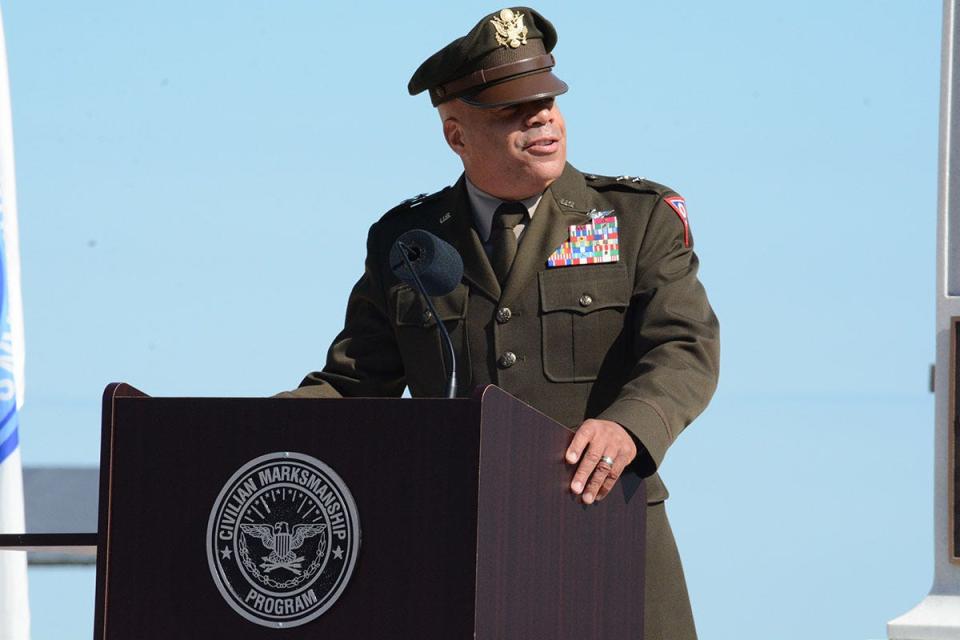 Adjutant General of the State of Ohio, Major General John C. Harris, spoke during the ceremony.