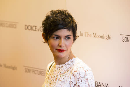 Actress Audrey Tautou arrives for the premiere of the Woody Allen film "Magic in the Moonlight" in New York July 17, 2014. REUTERS/Lucas Jackson
