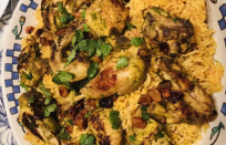 <p>Chicken Mandi is a hearty Yemeni dish that is popular throughout the Middle East. Big pieces of chicken are cooked in dry-roasted whole spices and served over a layer of fragrant basmati rice. It may sound intimidating, but it’s essentially a spruced-up plate of chicken and rice.</p> <p><a href="https://www.thedailymeal.com/chicken-mandi?referrer=yahoo&category=beauty_food&include_utm=1&utm_medium=referral&utm_source=yahoo&utm_campaign=feed" rel="nofollow noopener" target="_blank" data-ylk="slk:For the Chicken Mandi recipe, click here.;elm:context_link;itc:0;sec:content-canvas" class="link ">For the Chicken Mandi recipe, click here.</a></p>