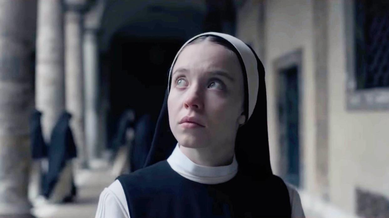  Sydney Sweeney as Sister Cecilia in Immaculate. 