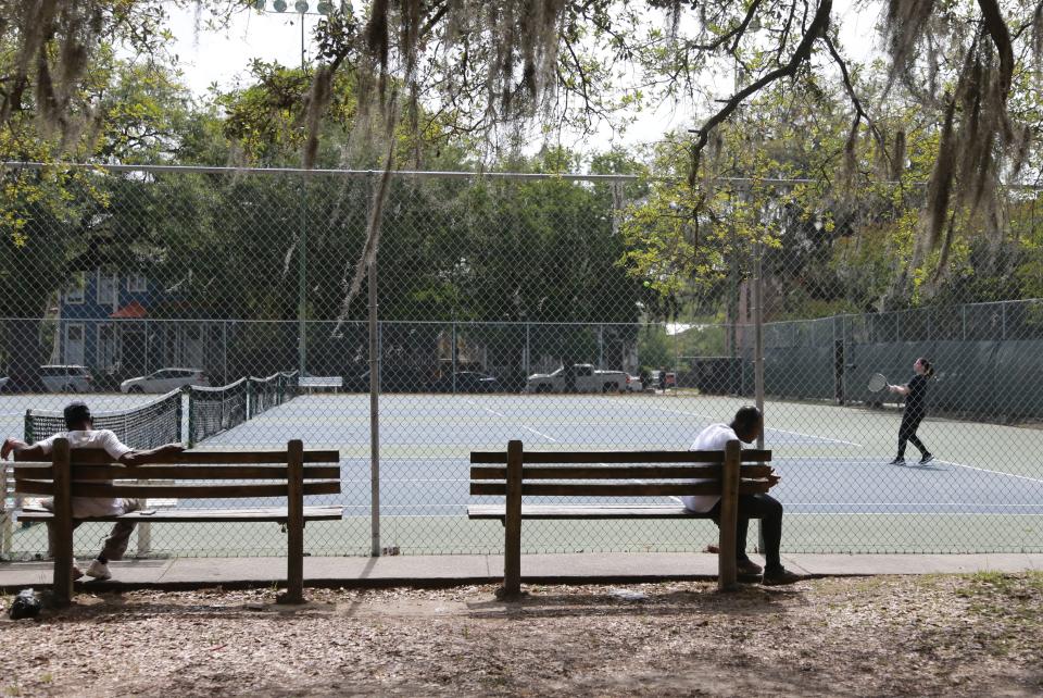 Tennis courts at Forsyth Park.
