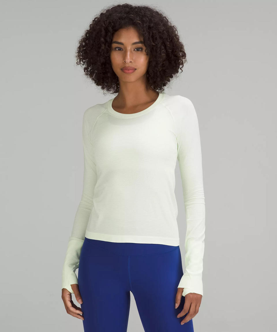 Swiftly Tech Long-Sleeve Shirt 2.0 Race Length. Image via Lululemon.