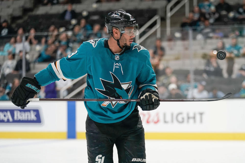 San Jose Sharks forward Evander Kane could face a suspension after being ejected for abuse of officials during a preseason game against the Vegas Golden Knights. (Stan Szeto-USA TODAY Sports)