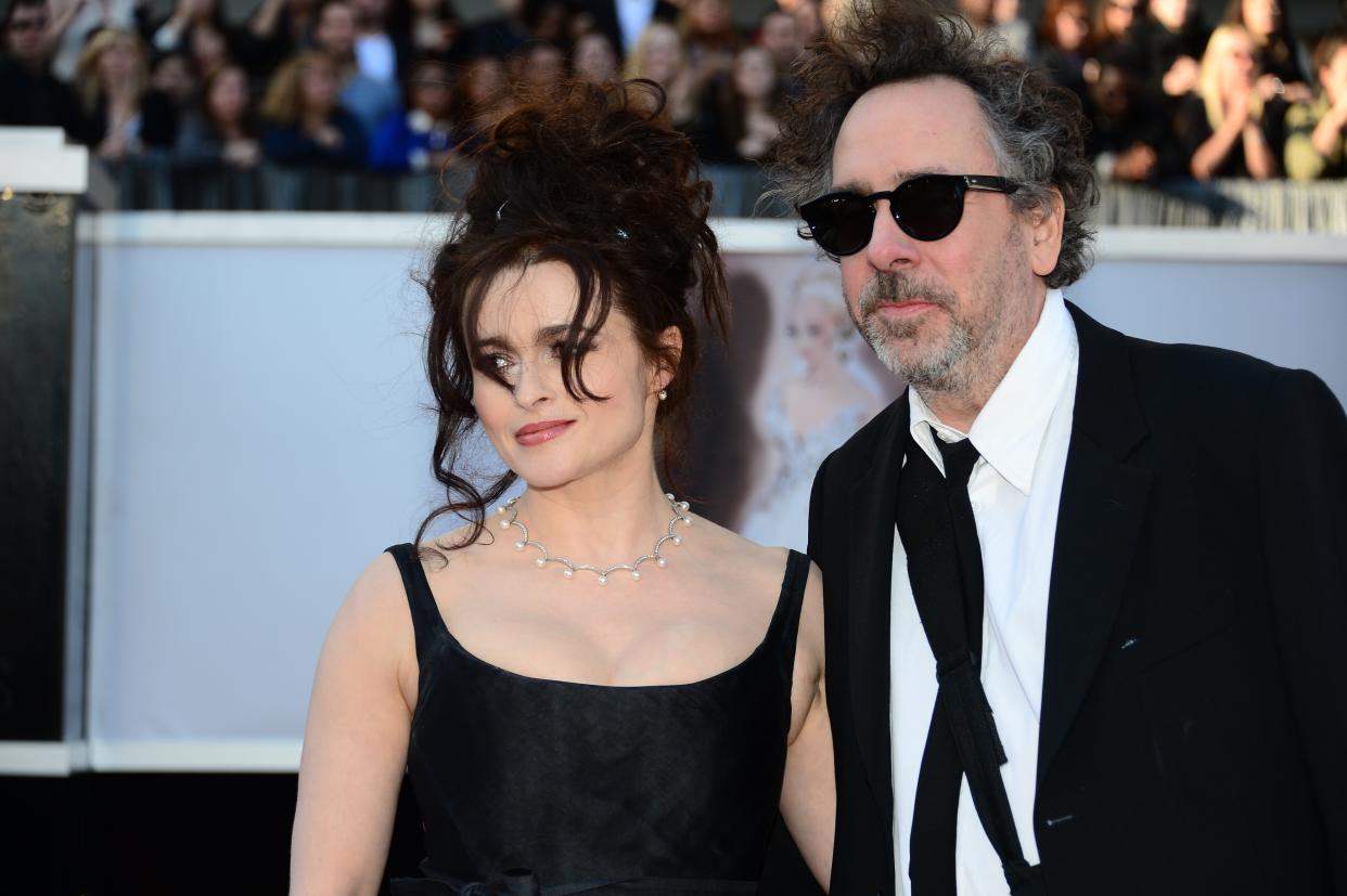 Helena Bonham Carter and Tim Burton arrive on the red carpet for the 85th Annual Academy Awards on February 24, 2013 in Hollywood, California. (AFP/Frederic J. Brown AFP via Getty Images)