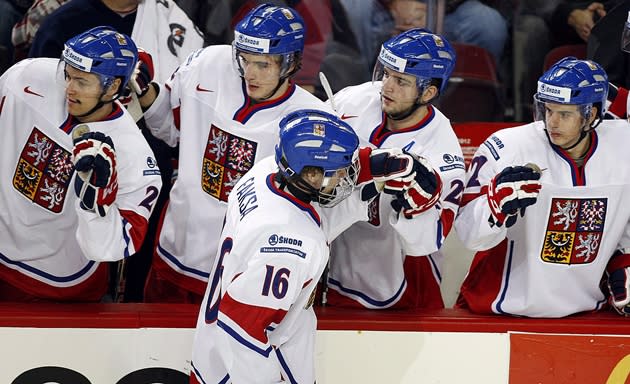 Kitchener Rangers forward Radek Faksa, pictured here at the 2012 WJC in Calgary, is playing in his third world junior. (CP / Jeff McIntosh)