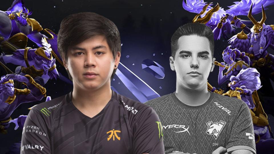 Fnatic will be the 12th team to receive a direct invite to Dota 2's The International 11, not Outsiders, according to the official rankings by developer Valve Software. Pictured: Fnatic DJ, Outsiders DM. (Photos: Fnatic, Virtus.pro, Valve Software)