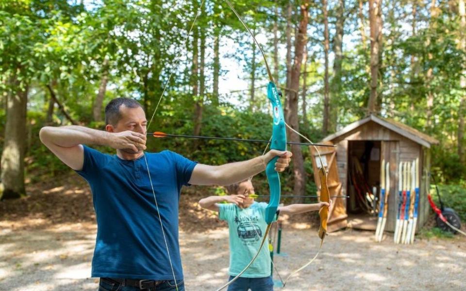 Parents and children can practice their archery at Les Bois Francs