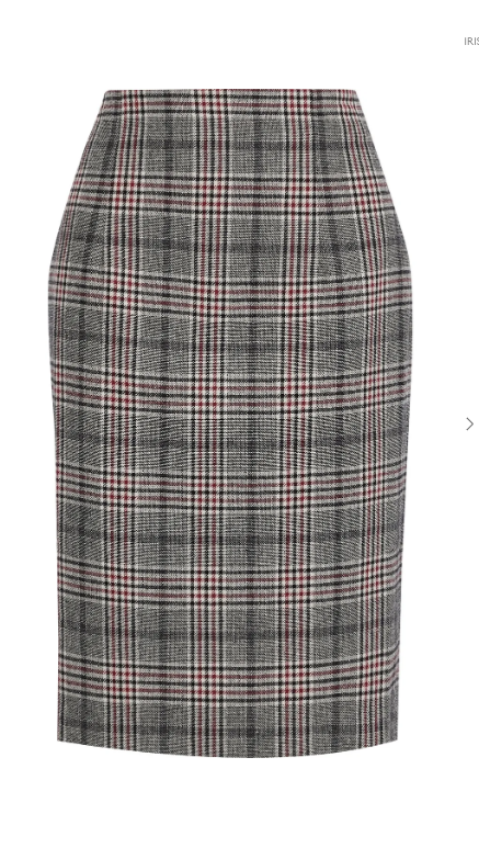 Iris & Ink Checked Jacquard Skirt