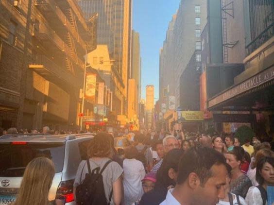 The scene close to Broadway following the cancellation of shows