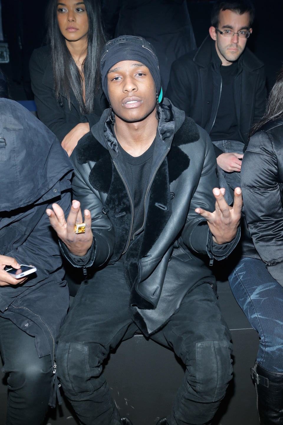 NEW YORK, NY - FEBRUARY 10: Rapper ASAP Rocky attends the Y-3 AW13 Show during Mercedes-Benz Fashion Week on February 10, 2013 in New York City.  (Photo by Jemal Countess/Getty Images for Y-3)