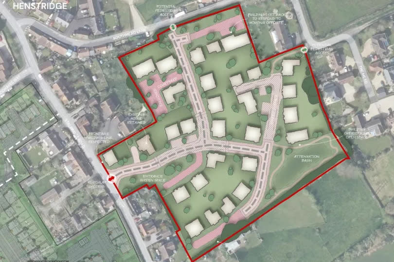 Plans for 52 homes on the A357 Stalbridge Road in Henstridge