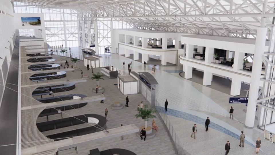 When completed, the terminal expansion project currently underway at Southwest Florida International Airport in Fort Myers will allow passengers to walk between concourses.