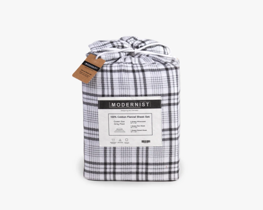 7) Gravity X Modernist Flannel Sheets