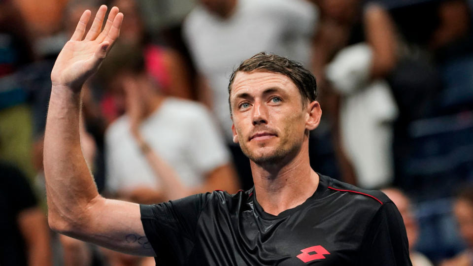 John Millman was all class in celebrating his win with respect. Pic: Getty