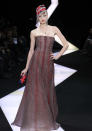 <b>Armani Prive SS13<br><br></b>Bold prints were clearly demonstrated in a sea of sweeping gowns. <br><br>©Reuters