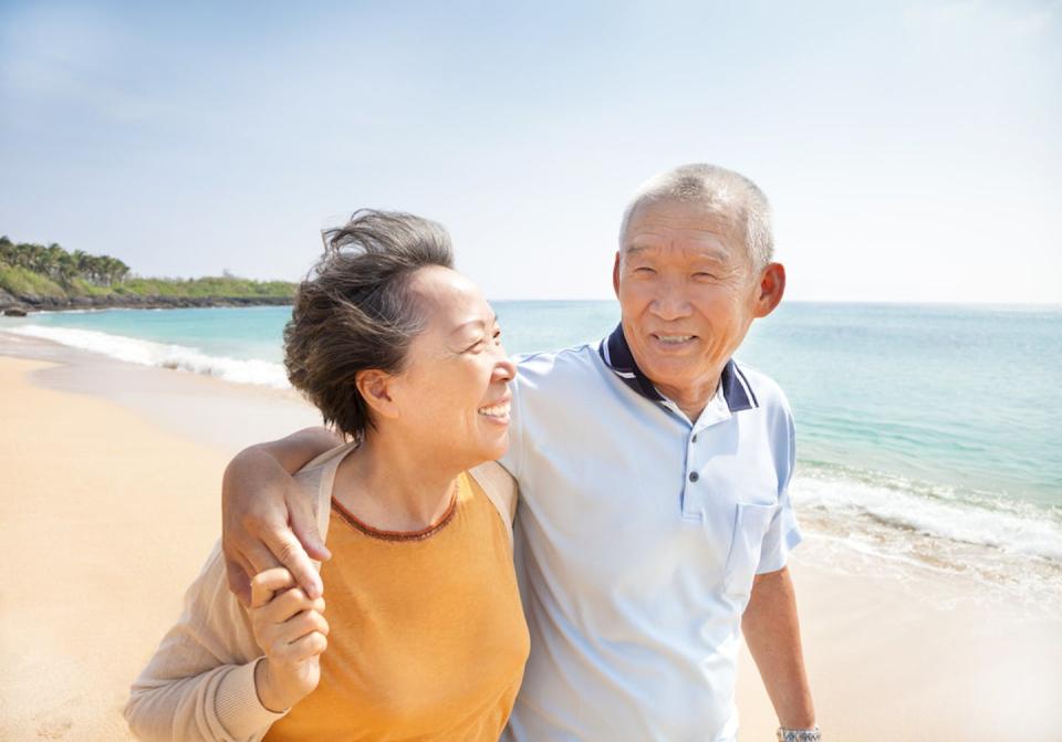 Just half of people aged 75 or older have received a booster in the past six months. Rates are even lower for people aged 65-74. <a href="https://www.shutterstock.com/image-photo/happy-asian-seniors-walking-on-beach-156965456" rel="nofollow noopener" target="_blank" data-ylk="slk:Shutterstock;elm:context_link;itc:0;sec:content-canvas" class="link ">Shutterstock</a>