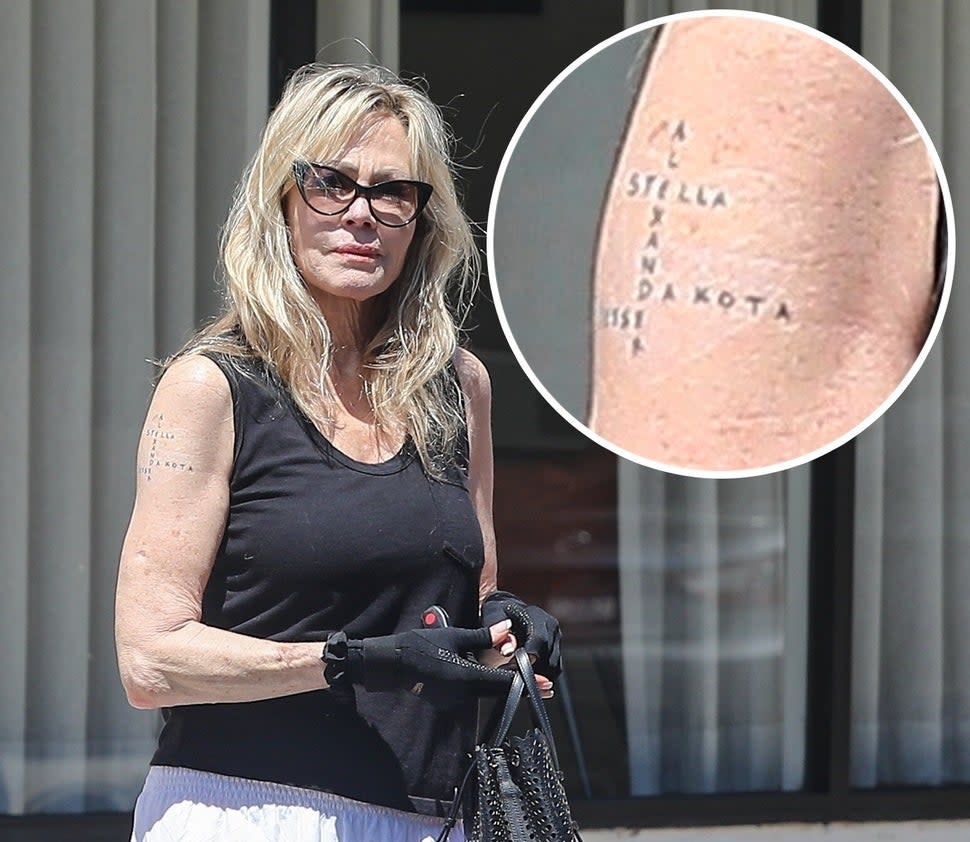 Melanie Griffith Shares New Tattoo Dedicated to Her Children 