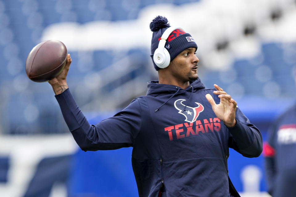 Beats by Dre has terminated its relationship with Deshaun Watson in light of 22 civil suits alleging sexual misconduct and sexual assault, sources confirmed to Yahoo Sports, while Nike has suspended its endorsement deal with the Texans quarterback. (Photo by Wesley Hitt/Getty Images)