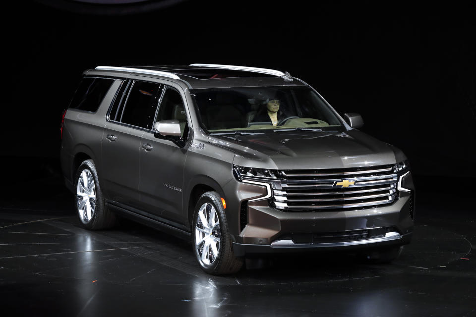 The 2021 Chevrolet Suburban High Country is unveiled in Detroit, Tuesday, Dec. 10, 2019. (AP Photo/Paul Sancya)