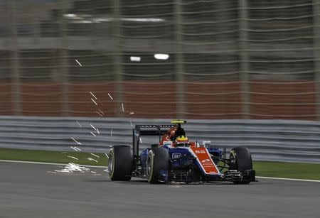 Manor Racing Formula One driver Rio Haryanto of Indonesia drives during the second practice. REUTERS/Hamad I Mohammed.