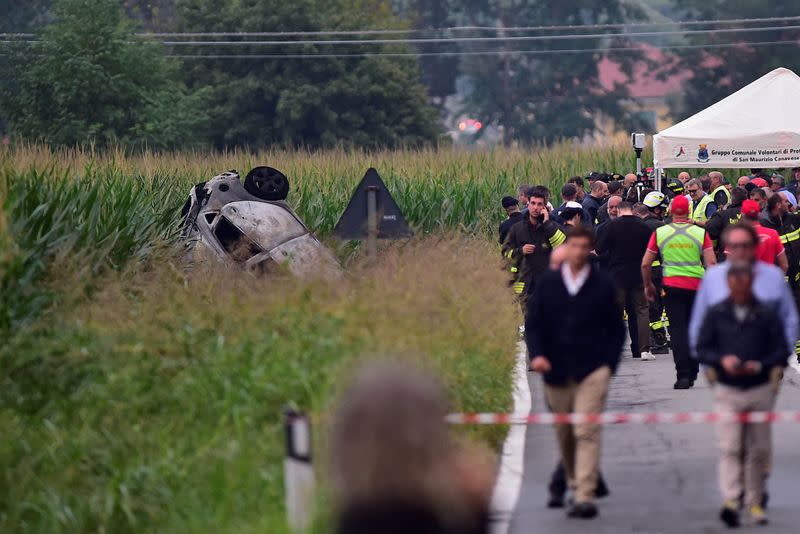 A jet of Italian Air Force the "Frecce Tricolori" crashed during an exercise, near Turin