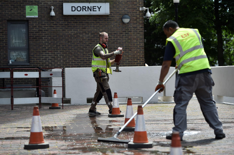 Safety equipment is checked at the Dorney Tower