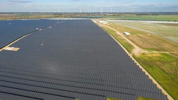 EnBW hat hier in Brandenburg Deutschlands größten Solarpark errichtet. Foto: dpa