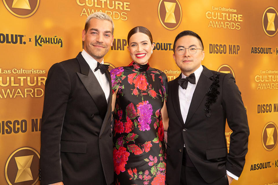 Matt Rogers, Mandy Moore and Bowen Yang