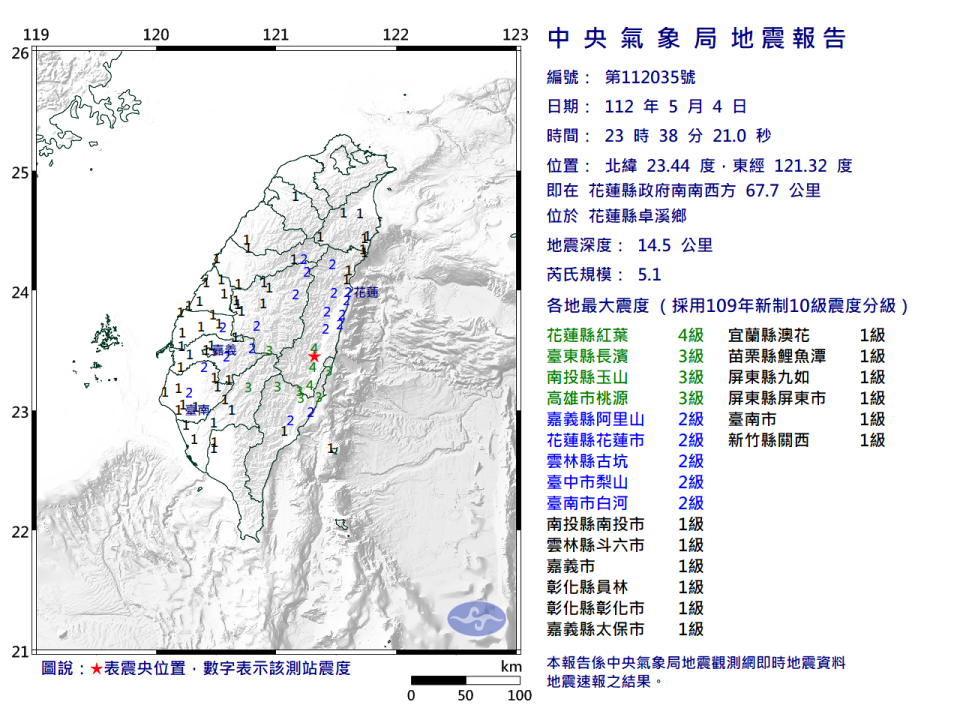 圖取自中央氣象局