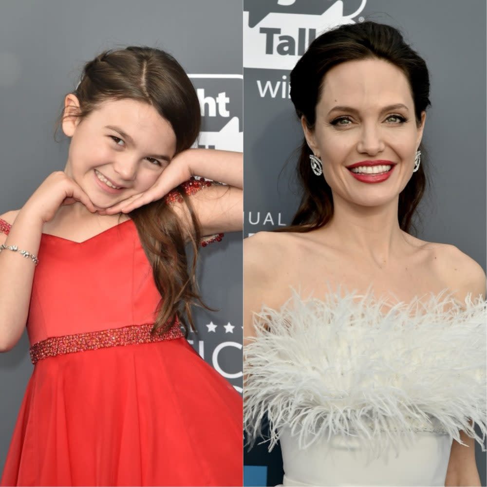 Angelina Jolie and the young “Florida Project” actress shared a sweet BTS moment at the Critics’ Choice Awards