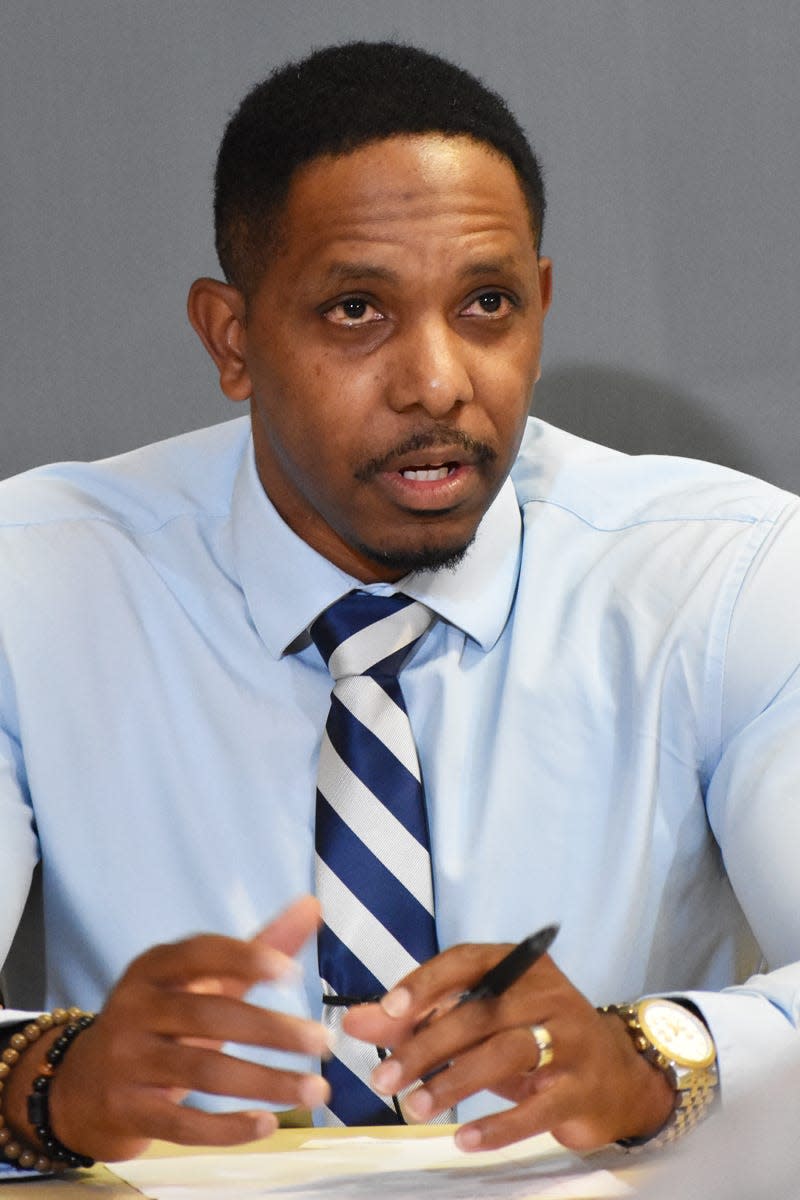 Fall River School Committee candidate Bobby Bailey answers a question during a candidates forum on Oct. 10.