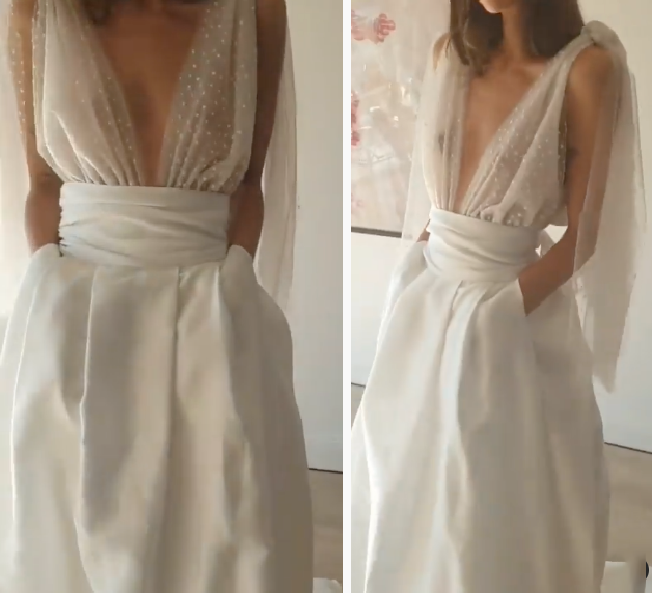 Dieses sehr moderne Kleid hat unter Bräuten für Diskussionen darüber gesorgt, was sie an ihrem großen Tag anziehen. Foto: Instagram/ thedresstribe