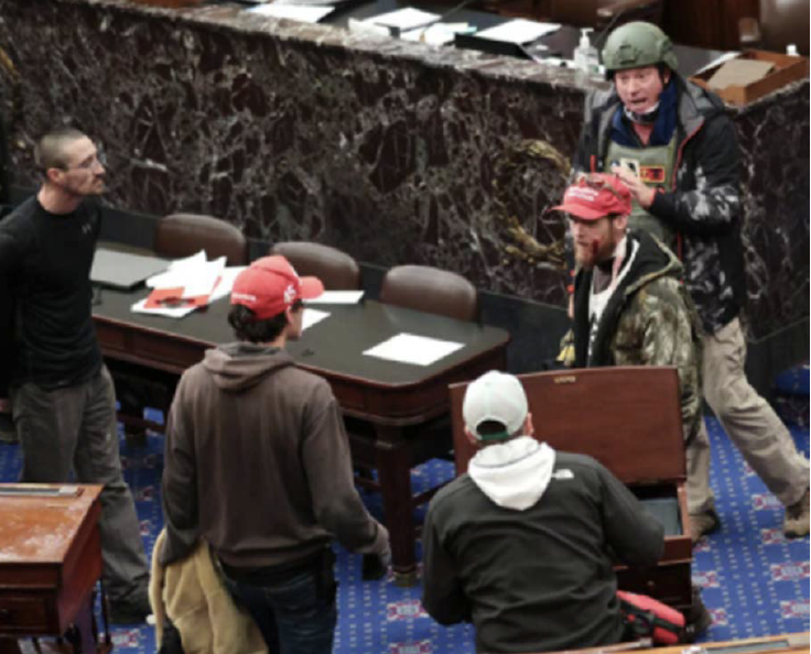 Rioters at the U.S. Capitol on Jan. 6, 2021