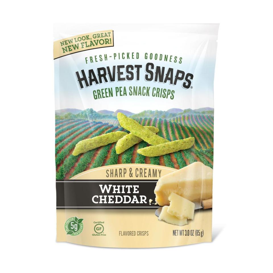 Cheesy: Harvest Snaps Green Pea Snack Crisps, White Cheddar