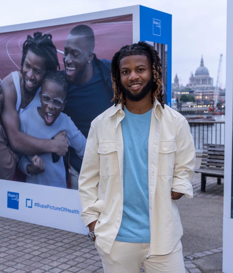 Sprinter Emmanuel Oyinbo-Coker at the Bupa Picture of Health gallery on Tuesday (Â© Jeff Moore)