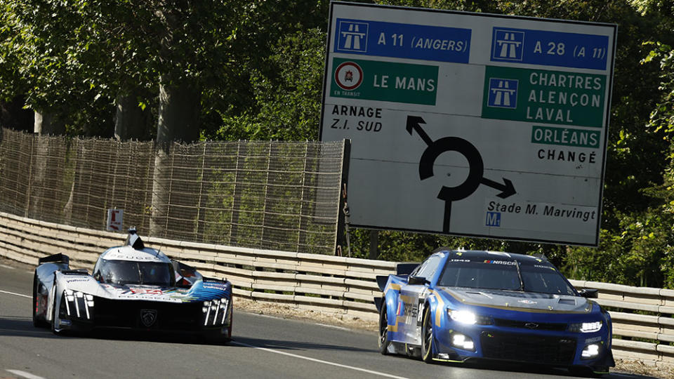 The Hendrick Motorsports NASCAR Chevrolet Camaro LZ1 testing at Le Mans