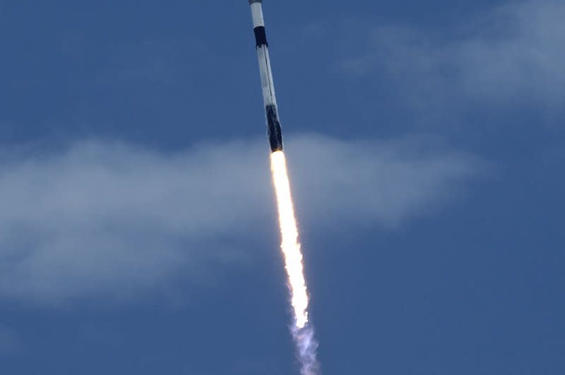 SpaceX launches a Falcon 9 rocket with 22 Starlink satellites from Launch Complex 40 at the Cape Canaveral Space Force Station, Fla. on Sunday. Photo by Joe Marino/UPI