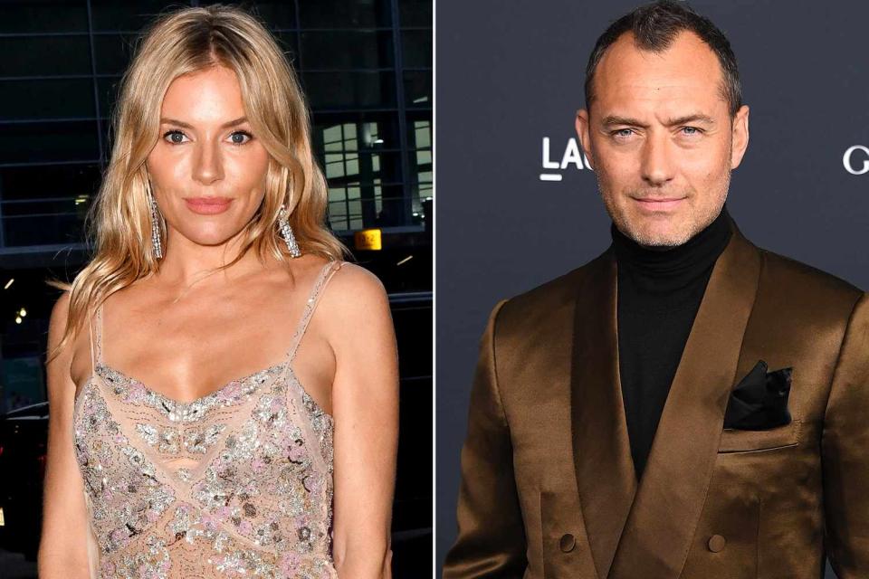 <p>James Devaney/GC Images; Steve Granitz/FilmMagic</p> Sienna Miller (left); Jude Law