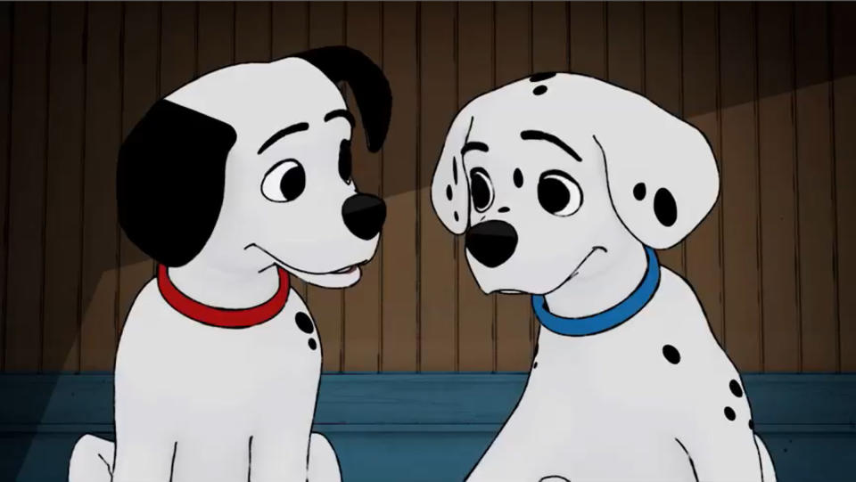 DISNEY JUNIOR HERITAGE INTERSTITIAL - '101 Dalmatians' - New interstitials featuring Disney heritage characters, including Sebastian and Flounder from 'The Little Mermaid,' Mrs. Potts and Chip from 'Beauty and the Beast,' and pups Lucky and Pepper '101 Dalmatians,' will debut with the new 24-hour Disney Junior Channel on Friday, March 23. (Disney Junior via Getty Images) LUCKY, PEPPER