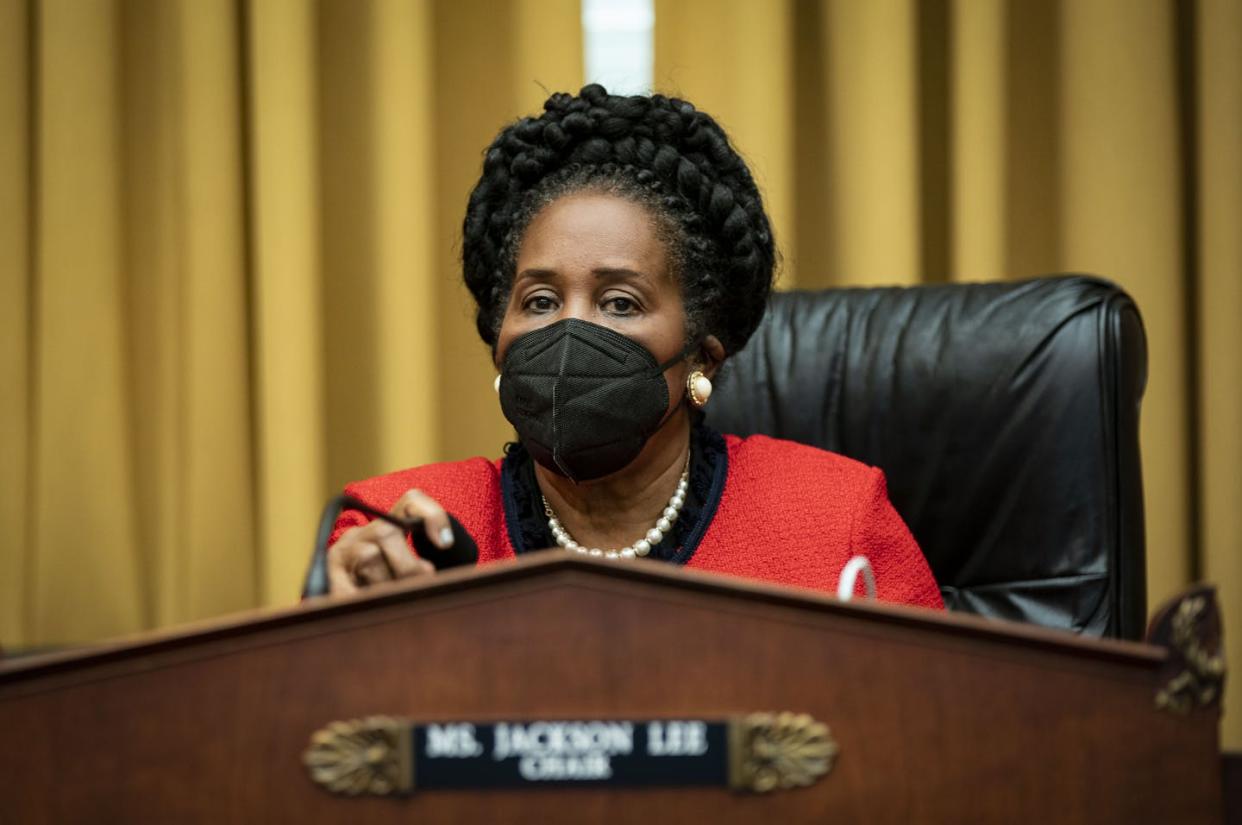 <span class="caption">U.S. Rep. Sheila Jackson Lee is spearheading fresh efforts in Congress to address reparations.</span> <span class="attribution"><a class="link " href="https://www.gettyimages.com/detail/news-photo/subcommittee-chair-sheila-jackson-lee-arrives-during-a-news-photo/1231362365?adppopup=true" rel="nofollow noopener" target="_blank" data-ylk="slk:Al Drago/Getty Images;elm:context_link;itc:0;sec:content-canvas">Al Drago/Getty Images</a></span>