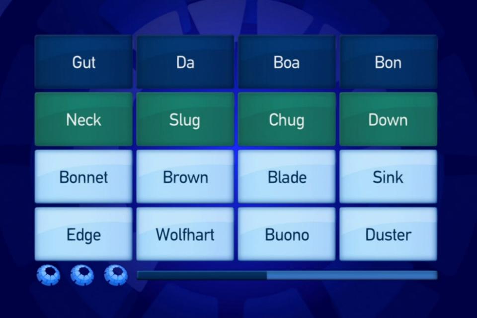 The Only Connect wall with ‘Wolfhart’ misspelling (BBC / screengrab)