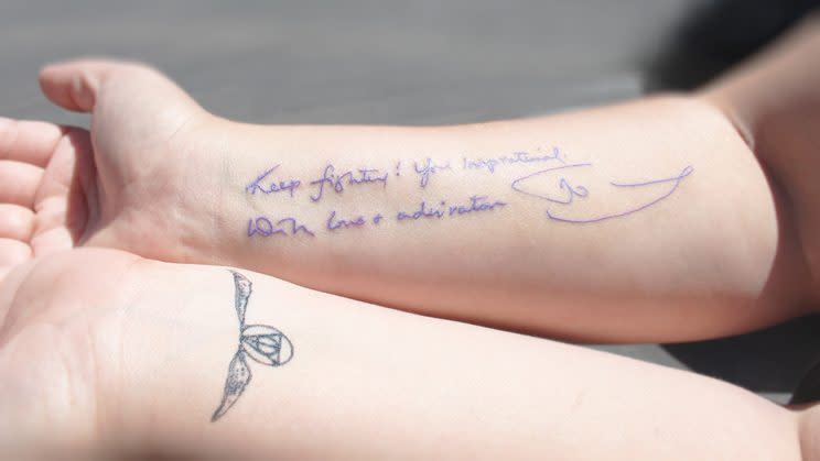 Aiani's J.K. Rowling tattoo 