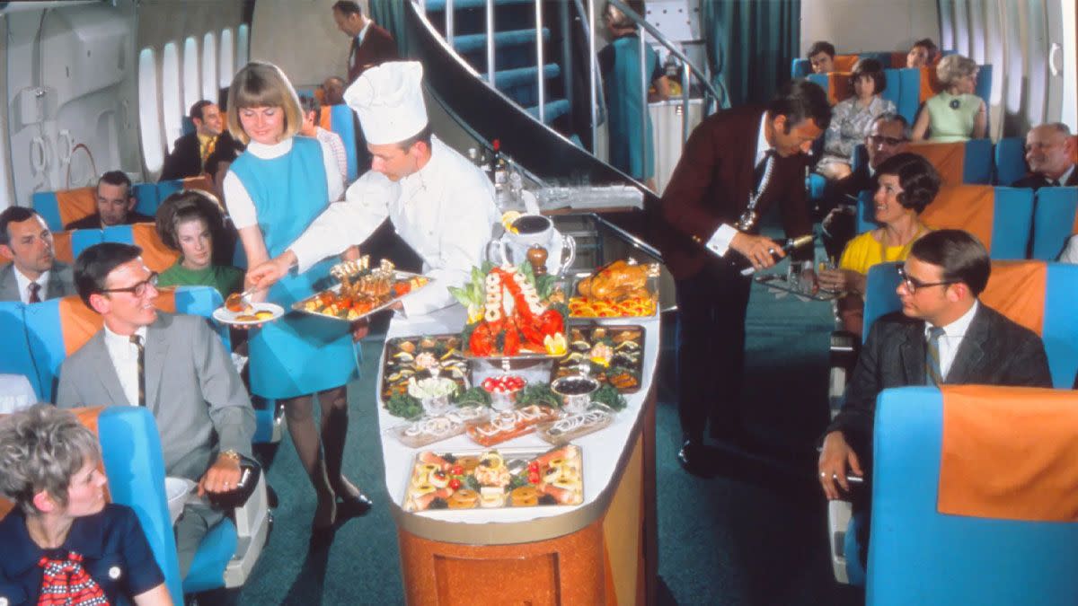 A slideshow of photos shared online purportedly showed days gone by on flights for Scandinavian Airlines. 