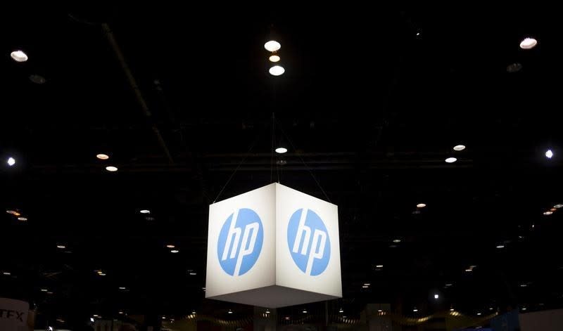 The Hewlett-Packard (HP) logo is seen as part of a display at the Microsoft Ignite technology conference in Chicago, Illinois, May 4, 2015. REUTERS/Jim Young