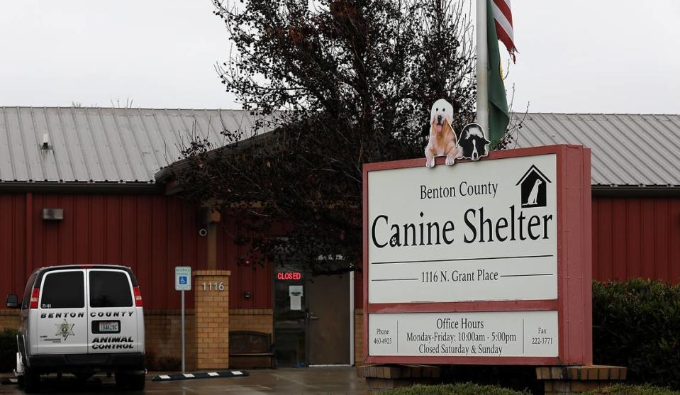 The Benton County Canine Shelter is at 1116 N. Grant Pl. in Kennewick.