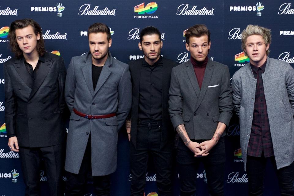 (L-R)  Harry Styles, Liam Payne, Zayn Malik, Louis Tomlinson and Niall Horan of One Direction attend the 40 Principales Awards 2014 photocall at the Barclaycard Center in 2014 (Getty Images)