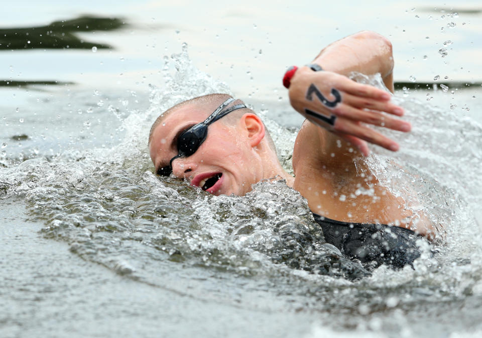 Richard Weinberger won bronze in the Men's Marathon 10km swim. (Photo by Cameron Spencer/Getty Images)