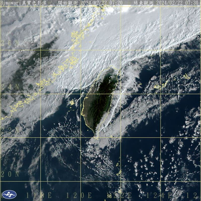 鄭明典貼出今早7時多的衛星雲圖，並表示北部快變天了。（圖／翻攝自鄭明典 臉書）