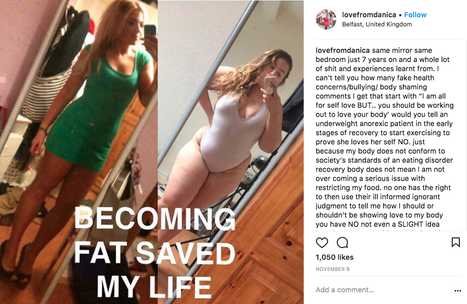 The 'fat activist' has taken to Instagram to speak up against shamers. Photo: Instagram